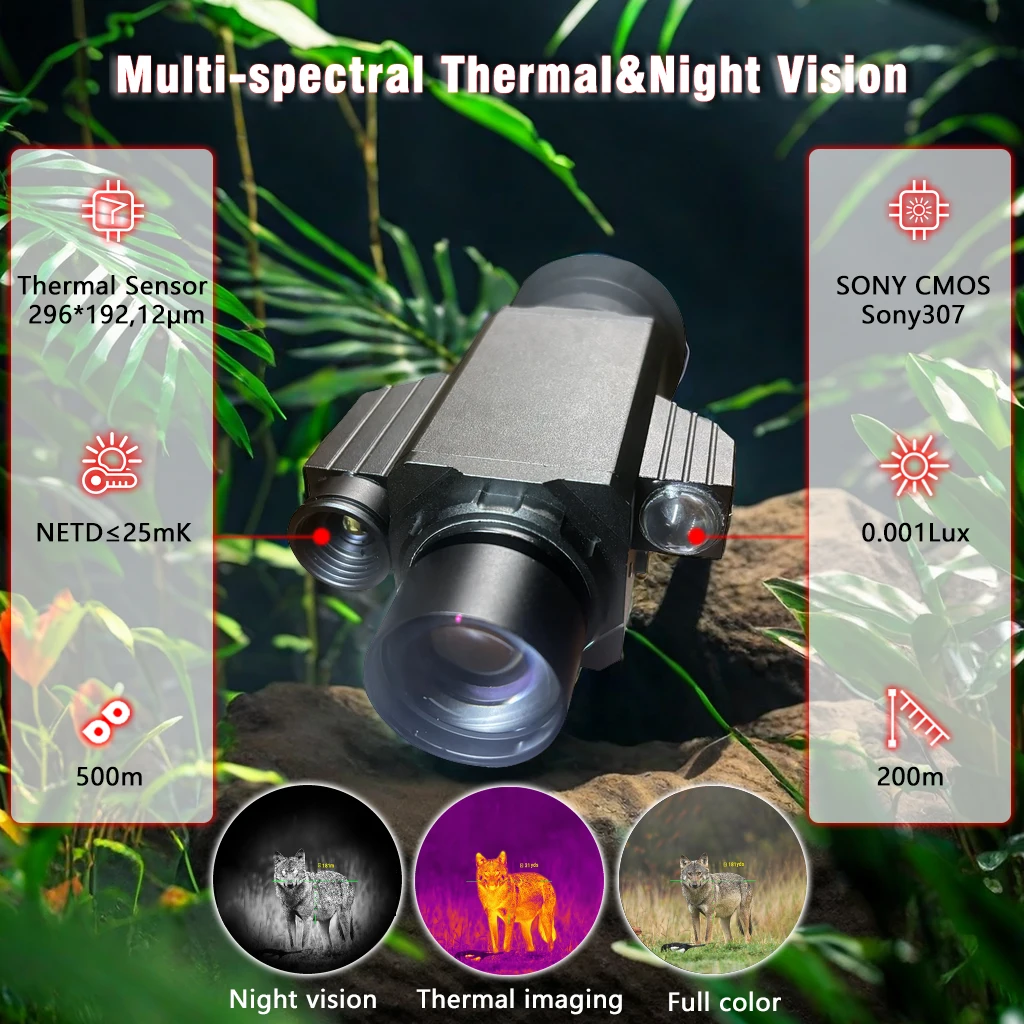 Multi-spectral Thermal&Night Vision  Full color Thermal imaging Scope Monocular
