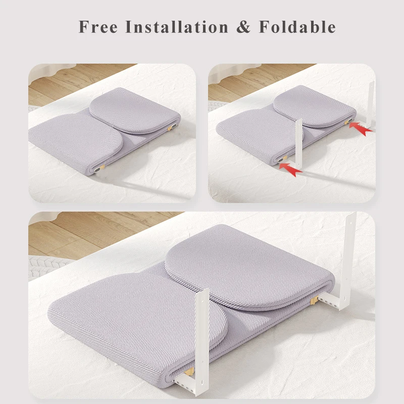 Free Installation Bed Fence Baby Bed Barrier Foldable Bed Guard Rail For Traveling