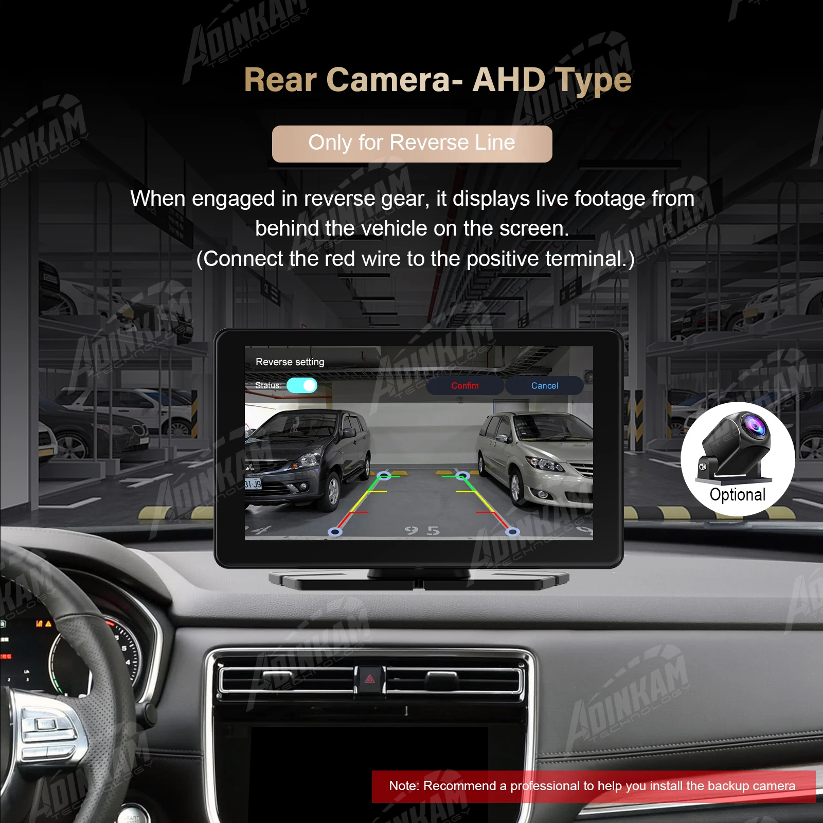 Portable 7 Inch Carplay Android Auto Car Smart Screen ADINKAM P70 Universal Multimedia Video Player Support Airplay Car Radio