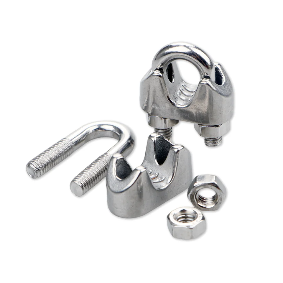 304 stainless steel wire rope clamp head fixed U-shaped wire rope tensioner can be customized