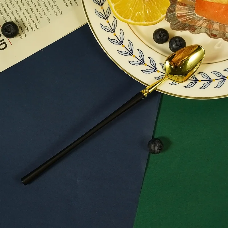 European and American fashion coffee spoon dessert hotel wedding gold set tableware tableware knife fork spoon box stainless ste