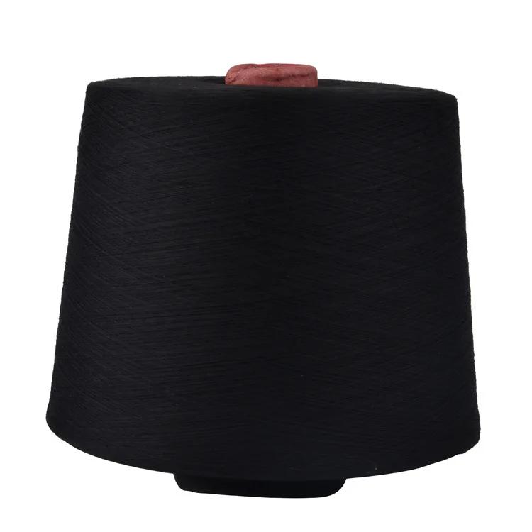 Yarn prices 20 s recycle cotton blended yarn for cotton socks 8/1 black 80 polyester 20 cotton kg yarn for working gloves