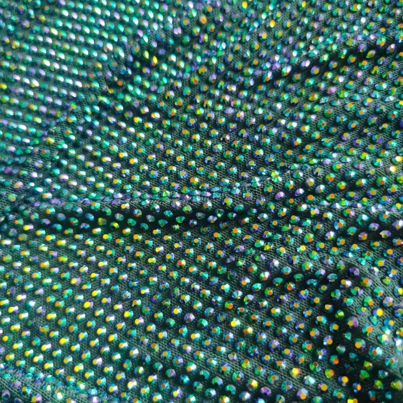 Fashion Design AB Rhinestones Shining Crystal with Mesh Fabric for Fashion Show Accept Customization