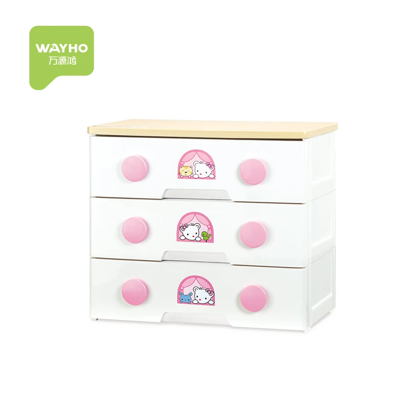 Handle plastic drawer clothes cabinets  5 layers plastic storage cabinet