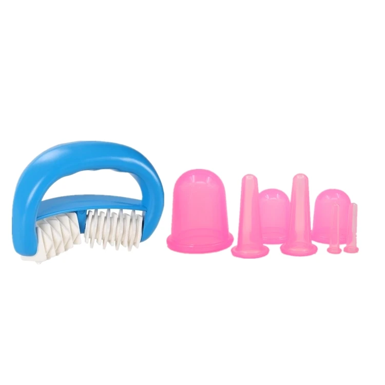 8pcs  massage cupping vacuum jars cans cupping silicone cans for body massage anti cellulite Anti-wrinkle de with brush