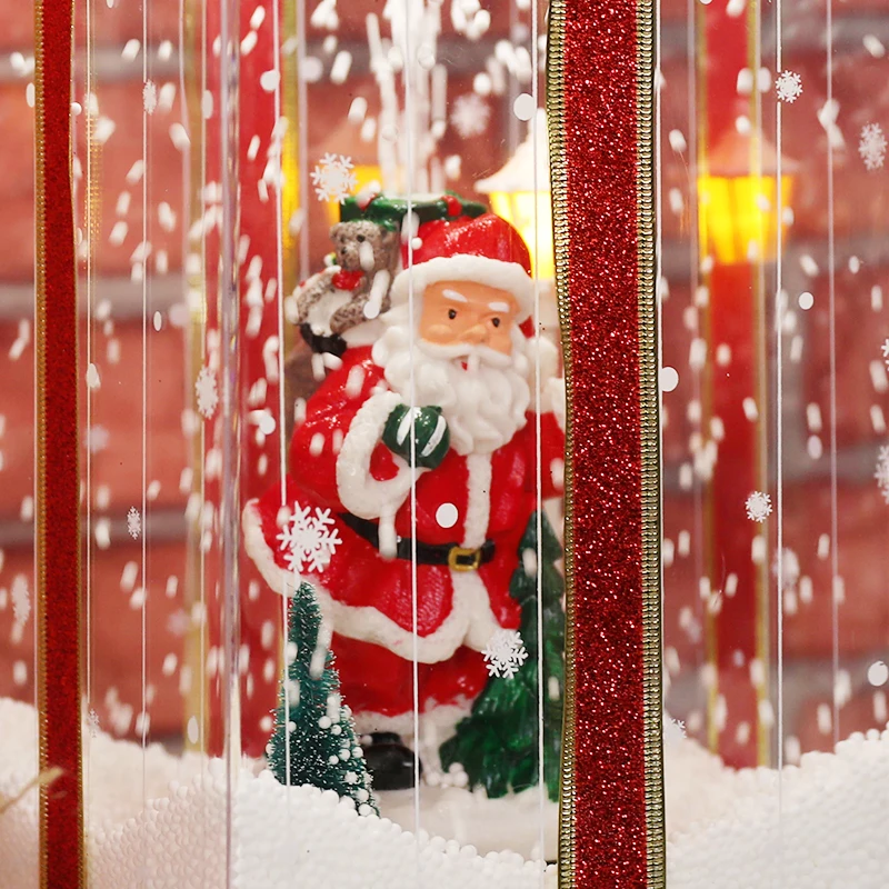 
Transparent Falling Snow LED Musical handmade christmas cube boxes gift led for christmas decorations 