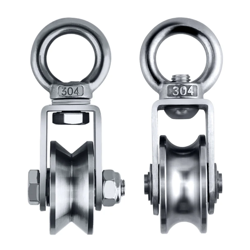 U Type v Type Double Bearing Roller Single Wheel Track Wheel Wire Rope Stainless Steel Pulley