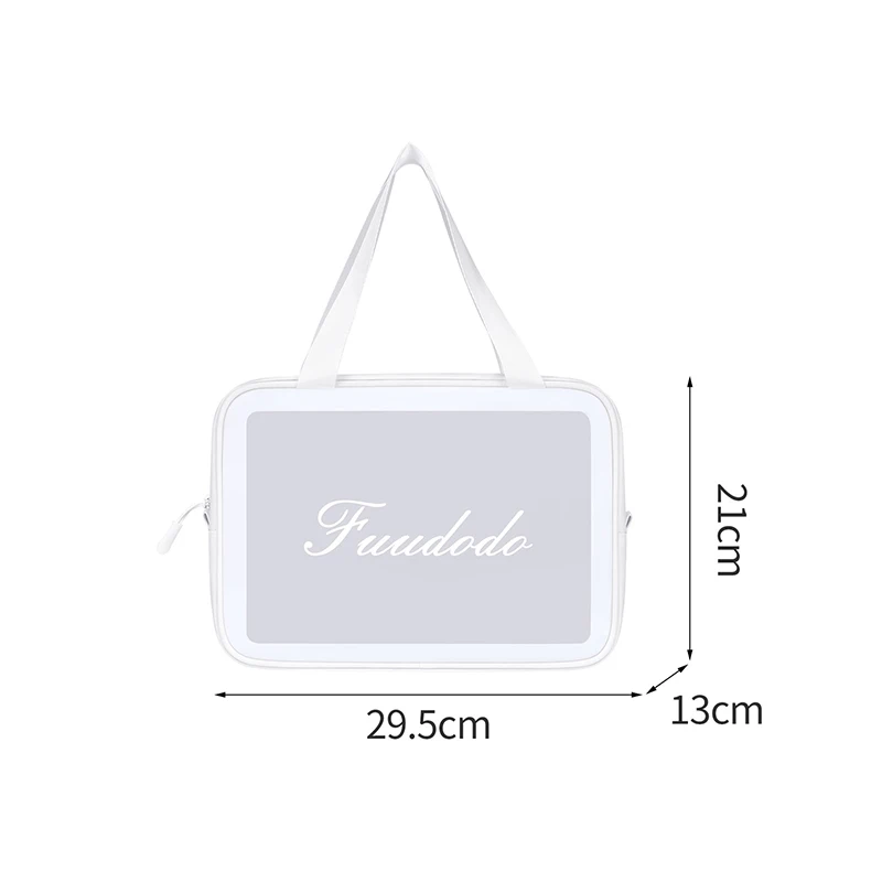 Новейшая Водонепроницаемая белая черная полиуретановая ПВХ косметическая сумка на молнии для макияжа туалетных принадлежностей ручная косметичка с матовым окошком для мужчин