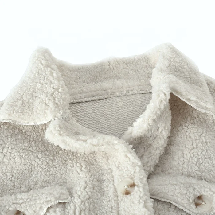 Free Shipping Hot Sale Winter Cozy Solid Color Single-breasted Warm Coat Women Lambswool Coat