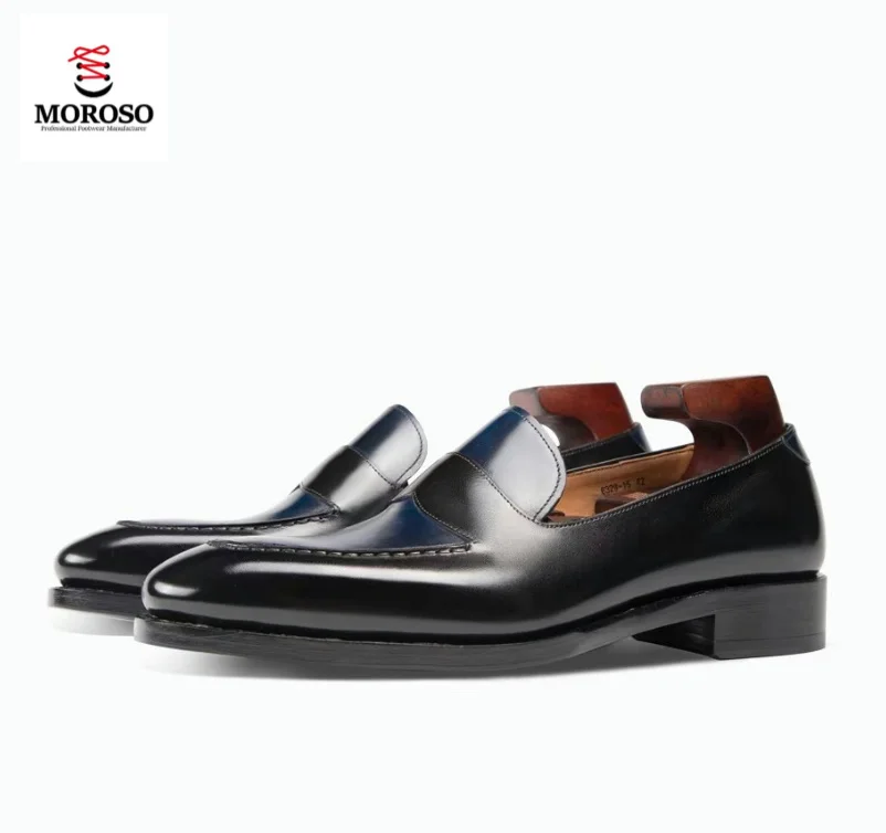 2024 New Handmade Goodyear fiddle-back waist Craftsmanship British Style Breathable Rubbing loafers Shoes Leather Shoes