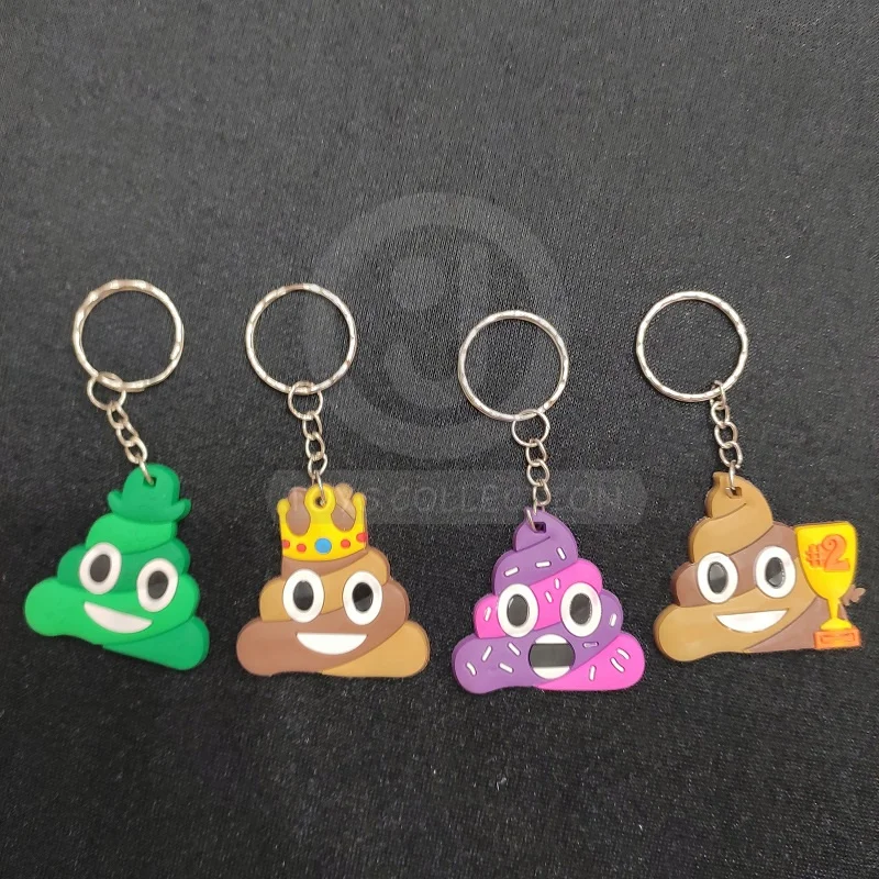 Hot Selling Toys Cute Poo Keychain Decoration PVC Key Ring Soft Joke Colorful
