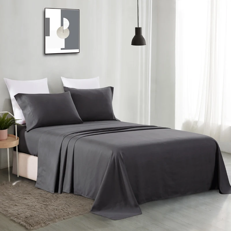 100% Microfiber Bed Sheets And Pillowcases Queen King Bed Linen Set Hypoallergenic Breathable Sheets With Elastic