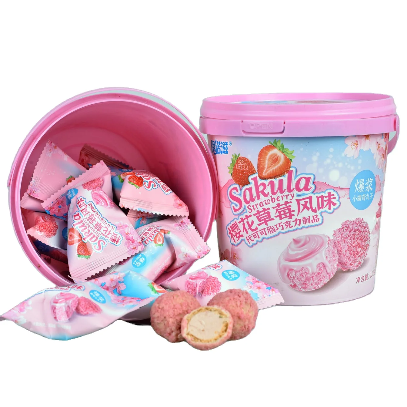 Chocolate snack biscuits texture mix sakula strawberry flavor takes you the new taste.manufacture wholesale