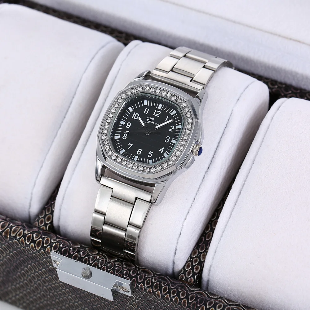 Beimai OEM Armbanduhr luxury Square Casual Ladies Diamond Steel Band Quartz Watch