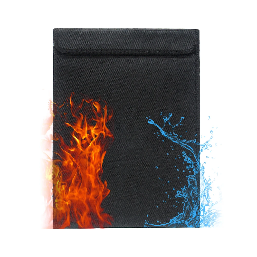 Custom Fireproof Document Bag Waterproof Money Documents File Cash Jewelry Passport Zipper Bag Storage Organizer Pouch