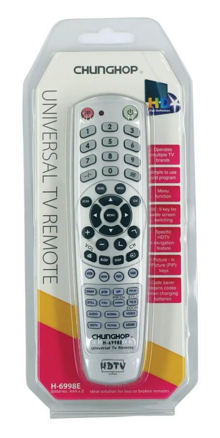 Chunghop H-6998E Universal TV Remote Control Portable for LCD/LED/HDTV