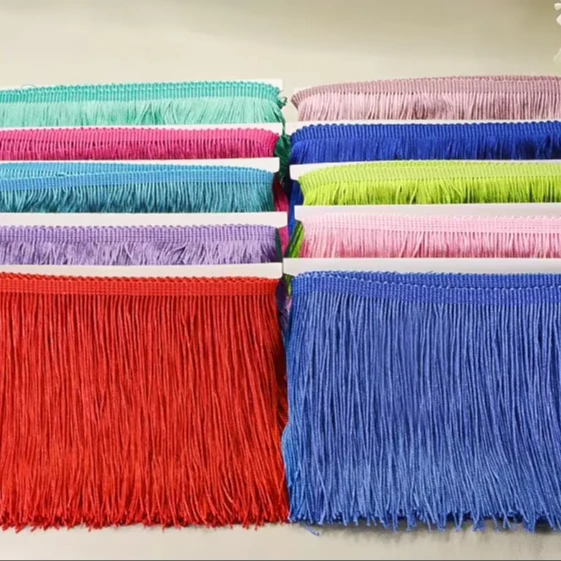 LS060 High Quality 4cm-20cm Polyester Tassel Fringe Lace Trim For Curtains Home Textile Latin Dress Clothing Accessories