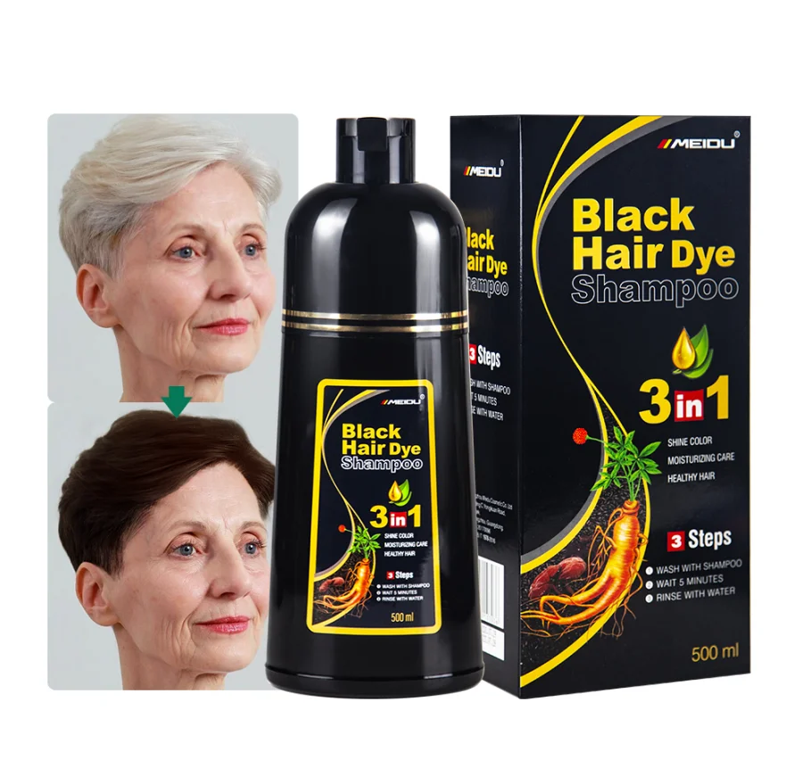 7 colors dye hair herbal Meidu black  shampoo to paint gray hair