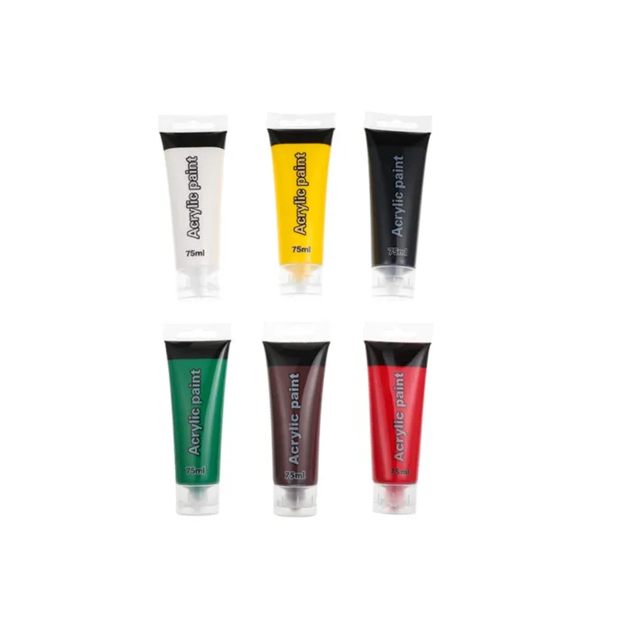 12colors 75ml Acrylic Hose Wall Painting Fabric Paint for Clothing Textile Nail fiber pigment Acrylic Paints big Art supplies