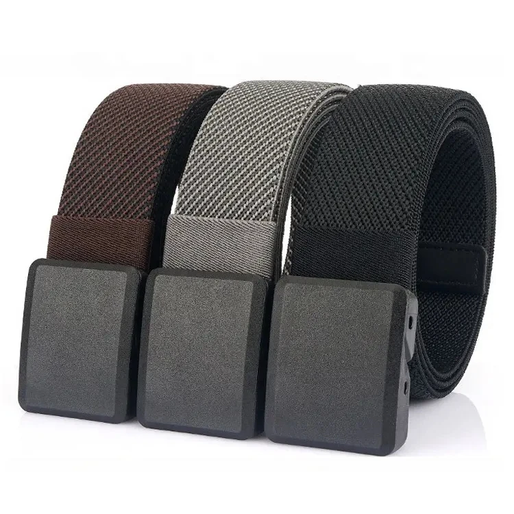 Wholesale Luxury Nylon Outdoor Stretch Fabric Belt Male Mens Elastic Canvas Belt