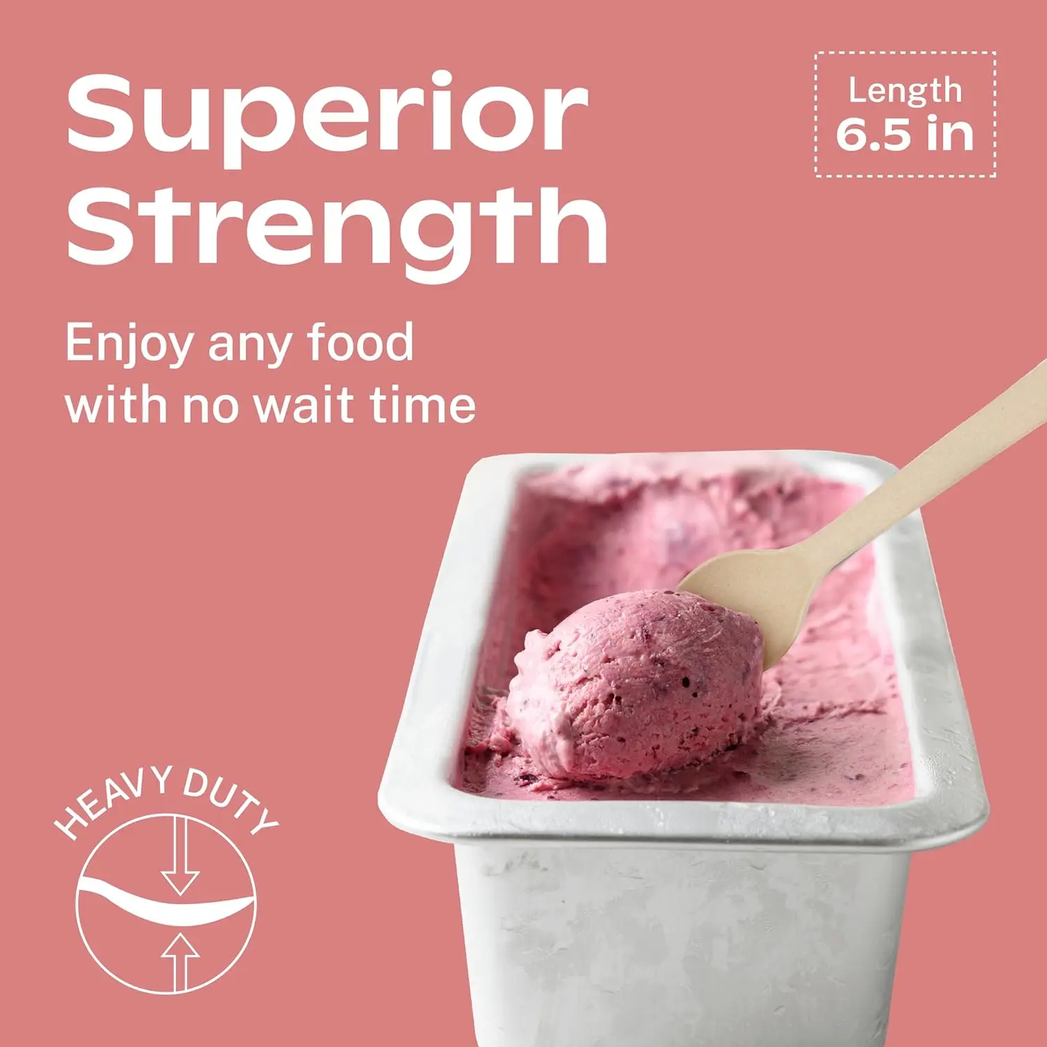 Coral 100% Compostable Heavy Duty Disposable Cutlery 120 No Plastic Spoons 6.5 Inch Break-Resistant Smooth Edges Ocean Friendly