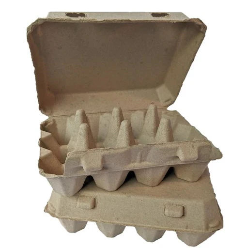 Dozen Egg Paper Pulp Boxes 12 Compartment Cartons Eco-friendly and Reusable Egg Trays With Intact Lids Free Range Egg Container