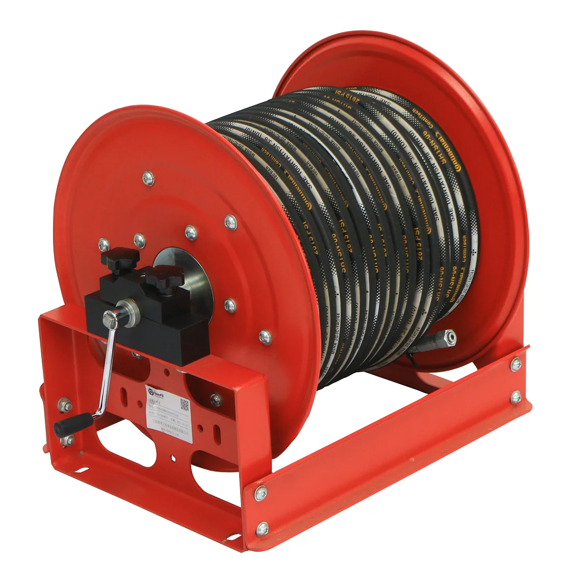 Super High Pressure Hydraulic and Air Pneumatic Press Water Hose Reel with Wheels for Car Food Equipment Street Washing