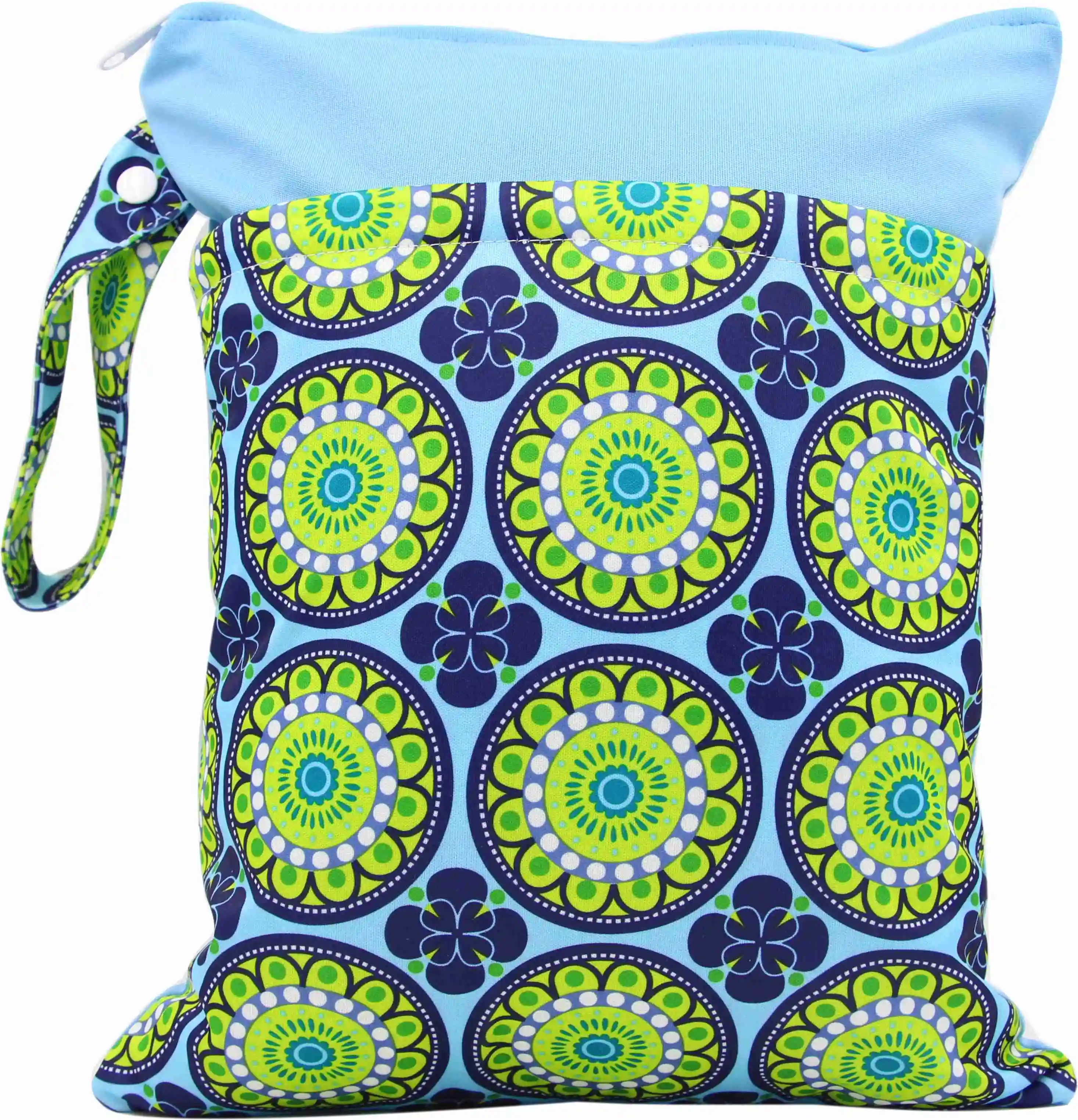 Diaper Bags TPU Cartoon Printed Waterproof Double Zipper Wet Nappy Diaper Bags Pail Liner Laundry