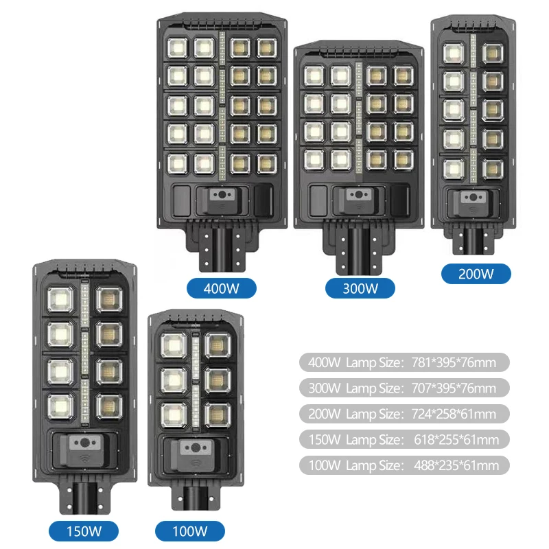 Super brightness Outdoor Solar Led Street Lamp IP65 Waterproof Remote Control All In One Solar Streetlight