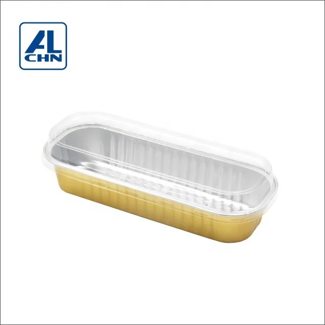 Gold inside,Black outside 200ML/7oz Recantgular Microwaving Disposable Bakery Cupcake Aluminum Foil Container Food Packing