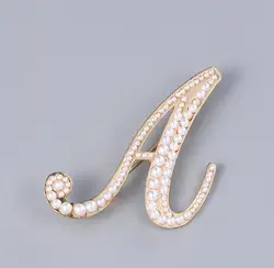 2022011323 Pearls Letter Brooch