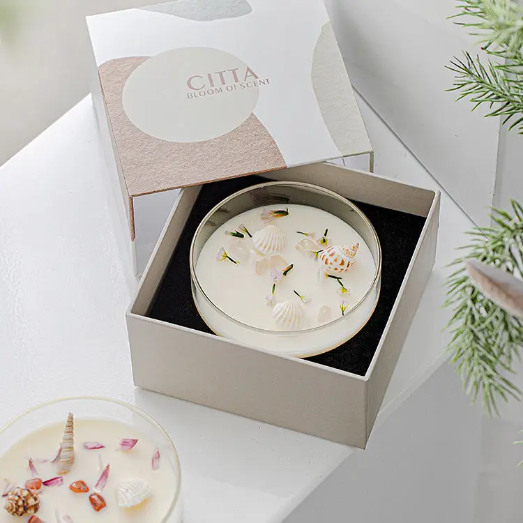 Personalized Soy Pure Scented Candles Manufacturer with Healing Crystals for Positive Energy