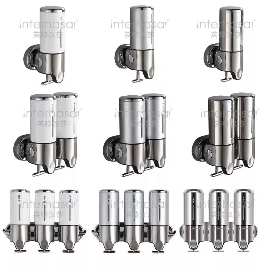 2 in 1 shower dispenser modern wall mounted refillable bath gel shampoo and conditioner body wash dispenser for shower gel