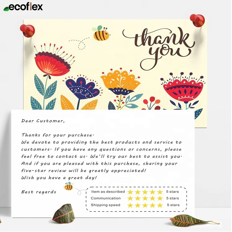 Hot Sale Amazon Feedback Service Paper Thank You Card Custom Logo Gift Card