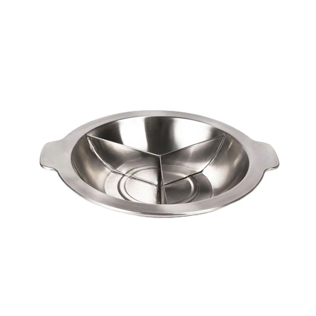 Cenhot Customize Restaurant Stainless Steel With Three Divider Hot Pot Stock Pot