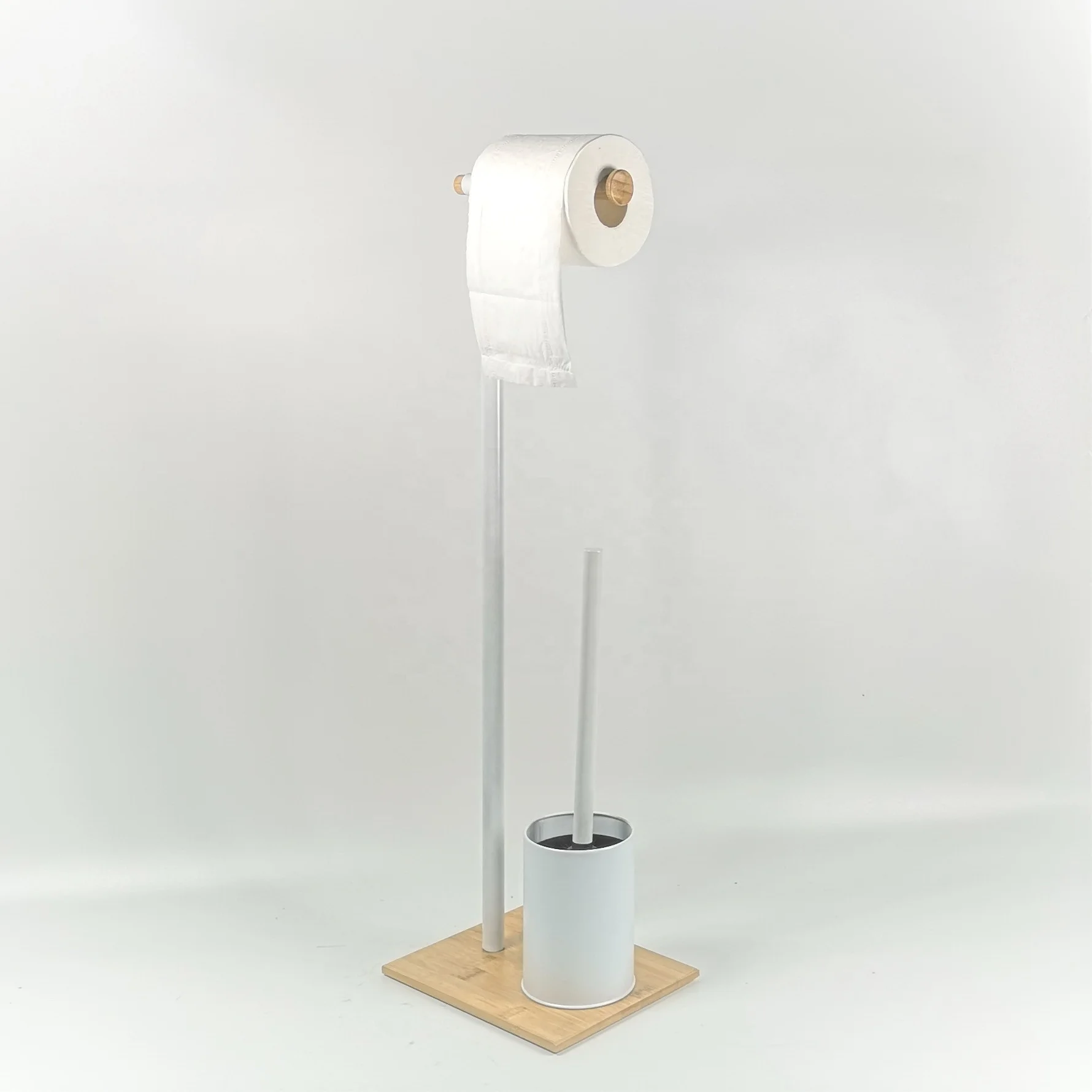 Powder coating paper holder with toilet brush