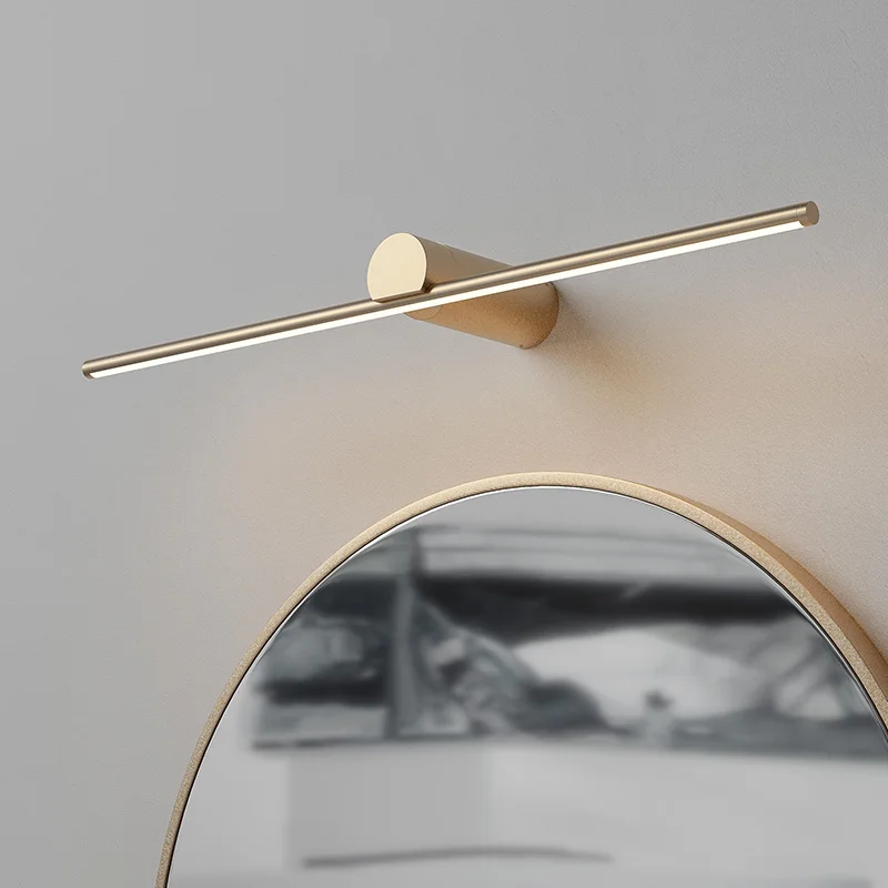 Aisilan high quality modern indoor mirror black and gold led wall mountable lamp arcrilic linear picture light wall lamp