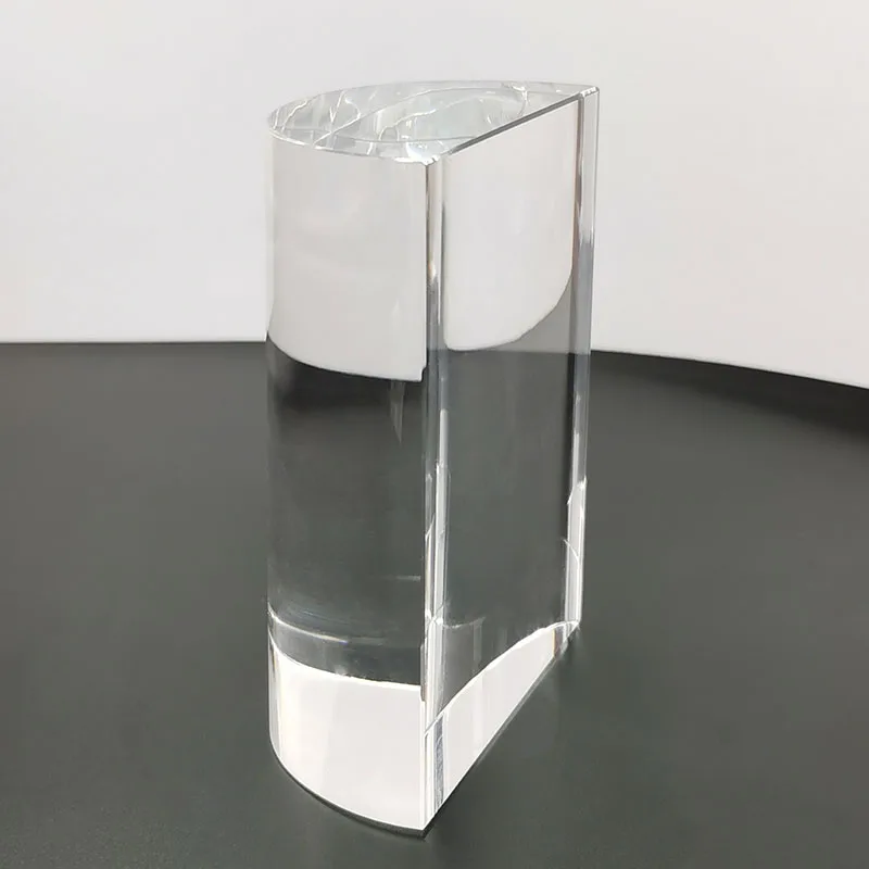 
Customized laser cutting semi-circular cylinder optical glass prism 