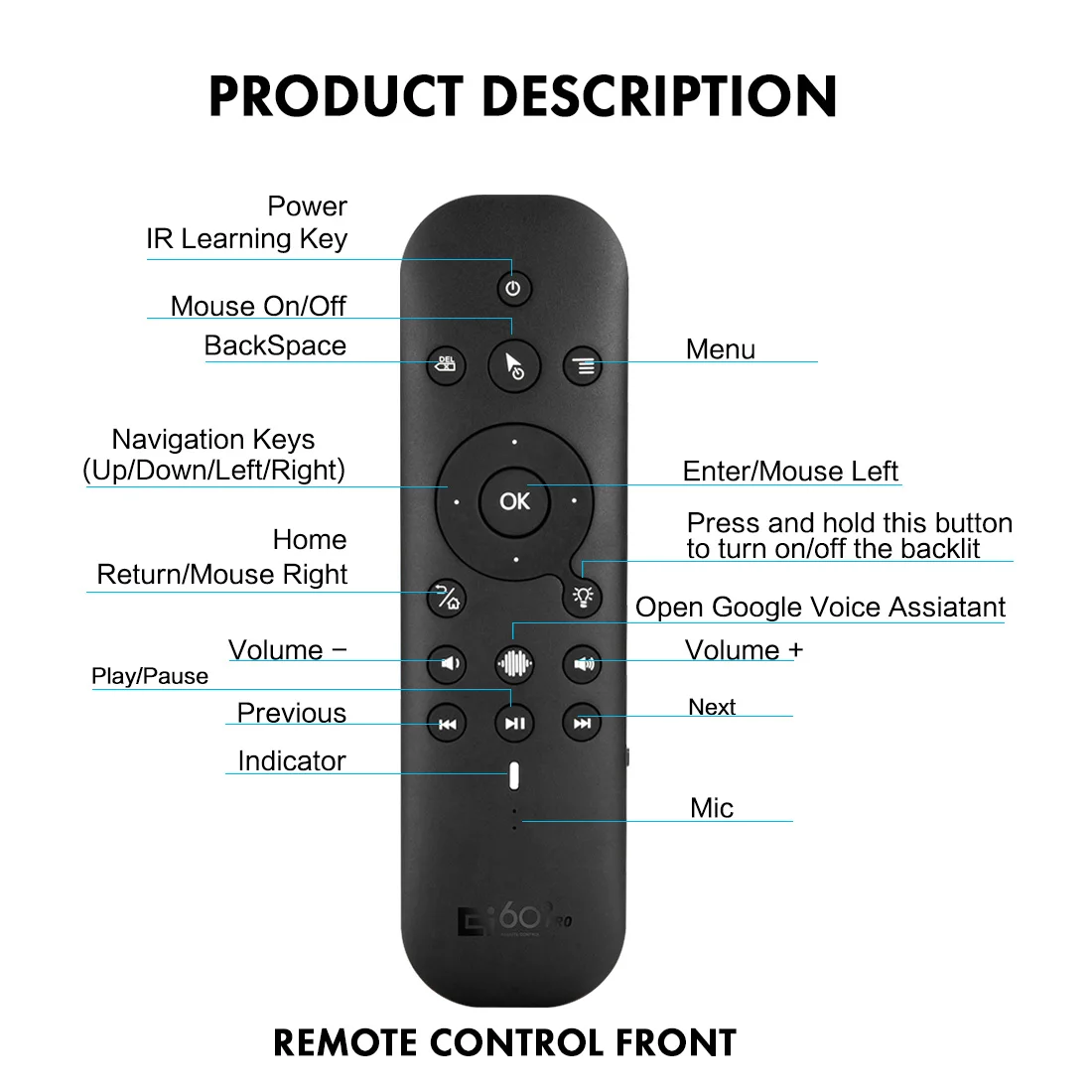 Awireless New Remote Wireless Smart Tv Keyboard Multifunctional Remote Control For Android Tv Box/pc/projector