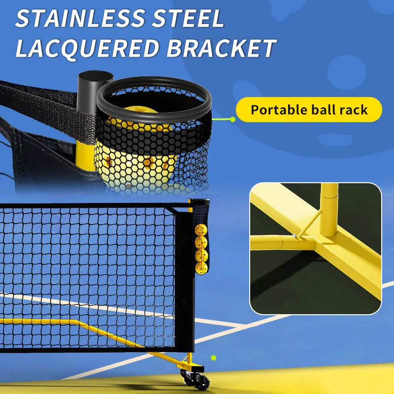 Factory Direct Sale Professional Heavy Duty Customize Portable Pickle Ball Pickleball Net Set with Wheels