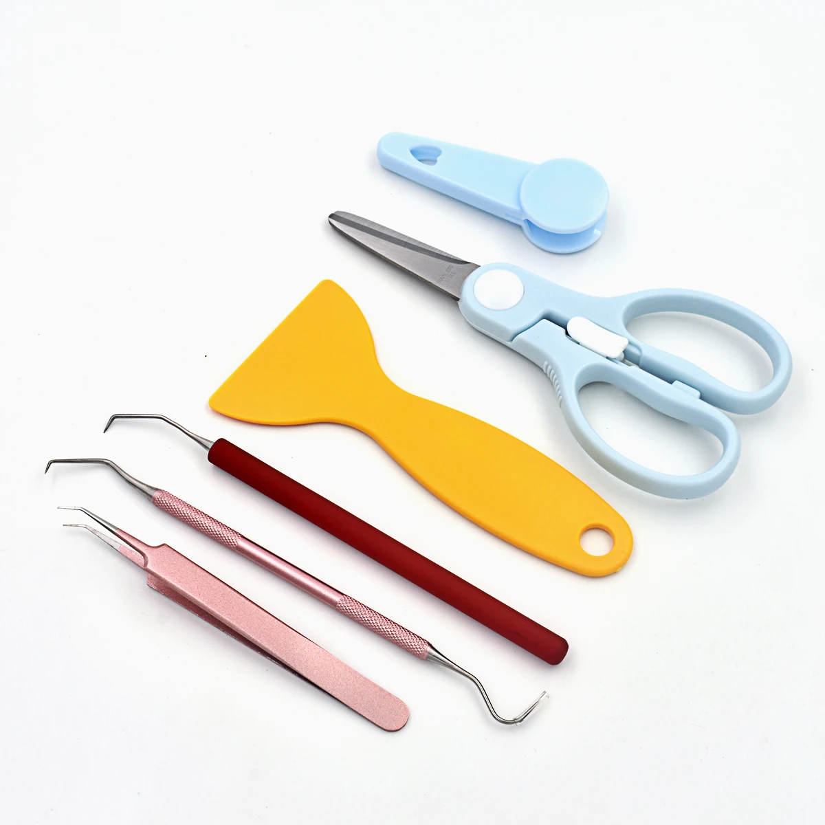 5 In 1 Stainless steel  Craft Vinyl Weeding Tools Set With Squeegee Scissor Tweezers Tool kit