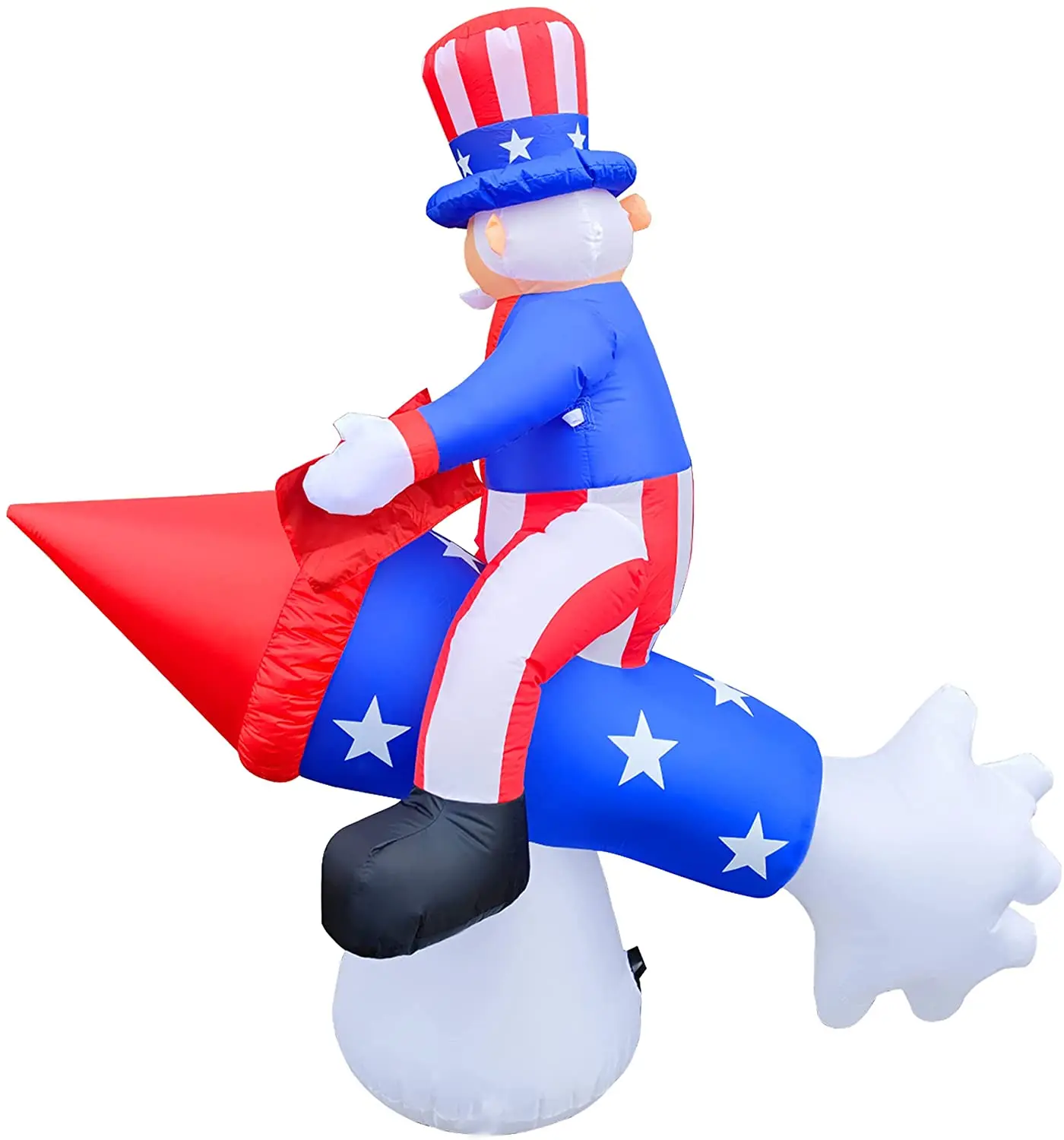 6 Ft  Uncle Sam on Rocket Lawn Yard Garden Home Outdoor Indoor Independence Day/Flag Day Patriotic Inflatable Decorations