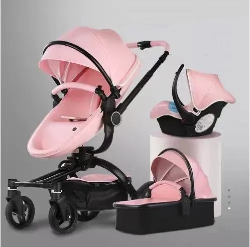 High Quality Baby Stroller Lightweight Travel High Landscape Seat Carriage 3 in 1 Baby Stroller