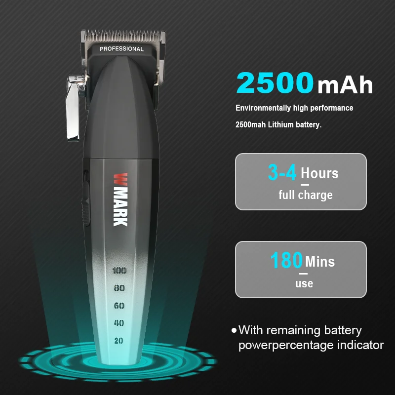 WMARK NG-2038 Wholesale Super Motor 9000RPM Rechargeable Electric Barber Mens Hair Clippers Cordless Hair Trimmers for Salon