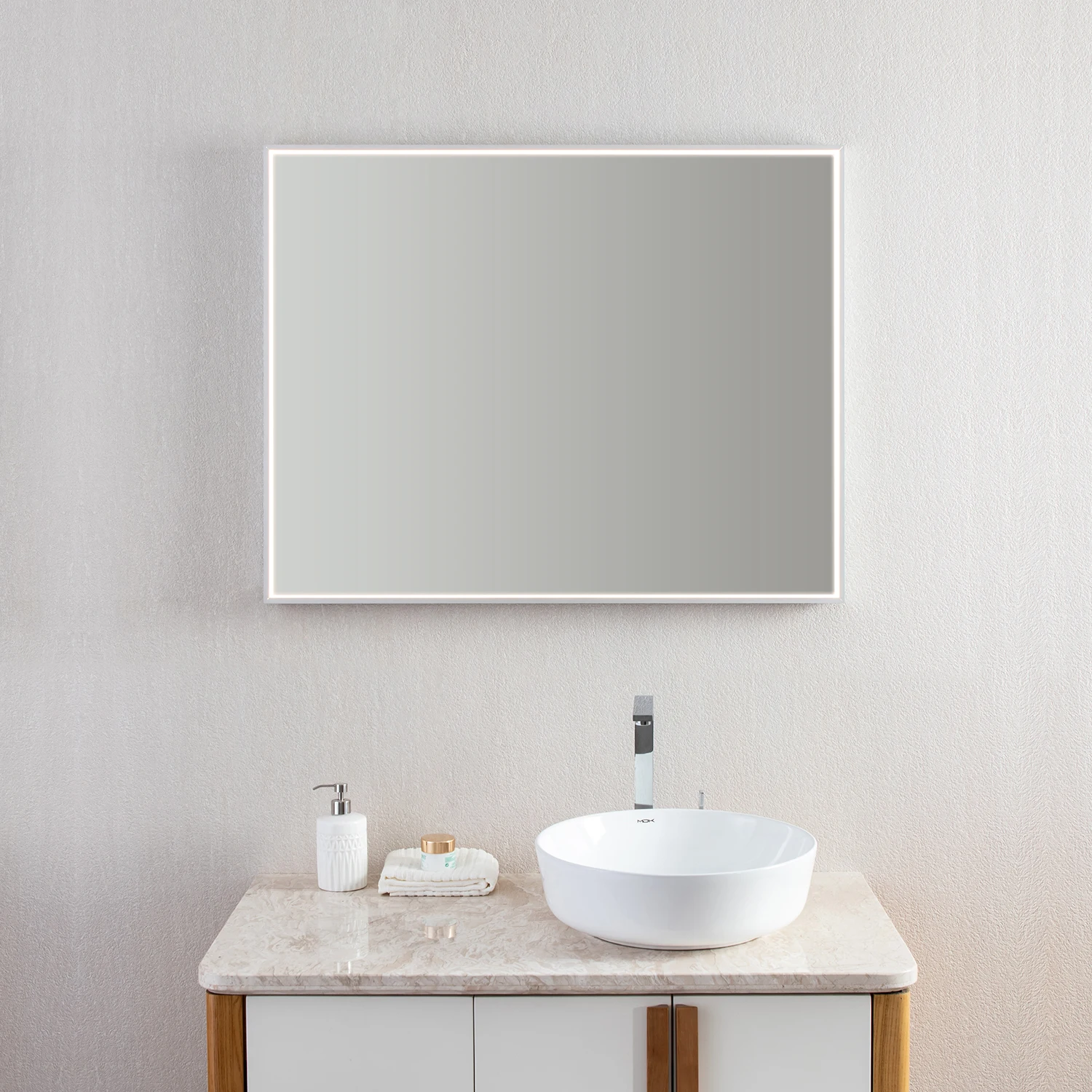 Aluminum Frame LED Backlit smart manufacture bathroom mirror lights vanity makeup mirror