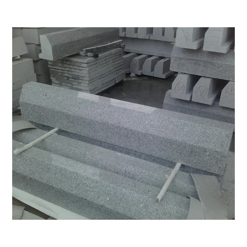Light Grey Granite Kerb Stone For Landscaping Driveway Stone Curb Ramp Kerb Stone