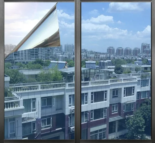 2mil One Way Vision Blue Decoration Building Window Polaroid Solar Control Film