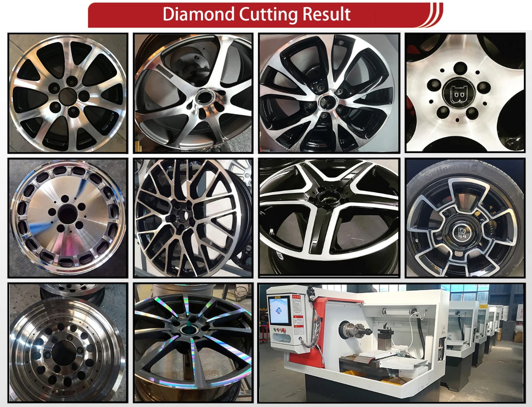 Factory Car Alloy Wheel Repair Cnc Lathe Diamond Cutting Alloy Wheel Cut Rim Polish Machine