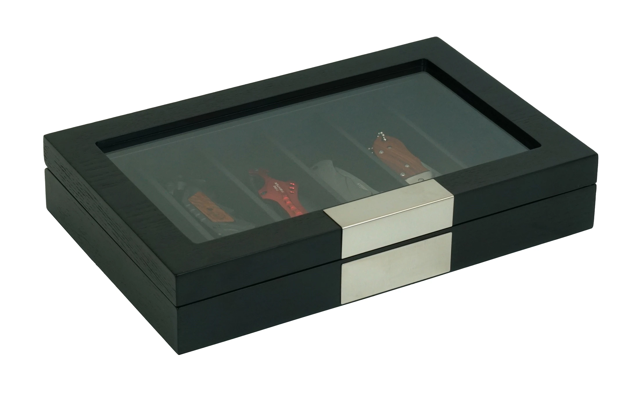 Sonny Custom 6 Slots Black Wood Display Box for Pocket Knife Storage