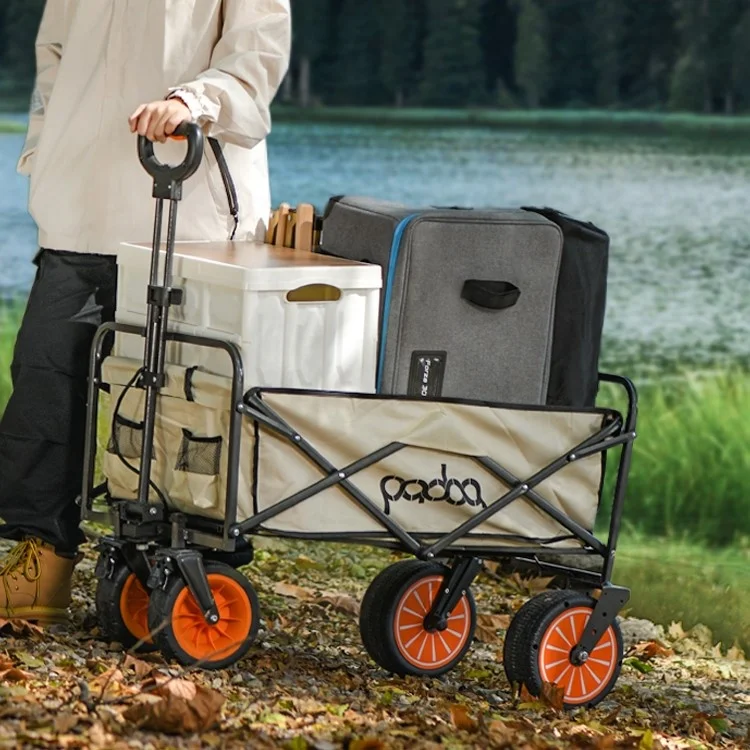 Customizable OEM Electric Wagon for Outdoor Activities Hand Luggage Cart Trolleys with Mesh Structure Fishing Shopping Storage